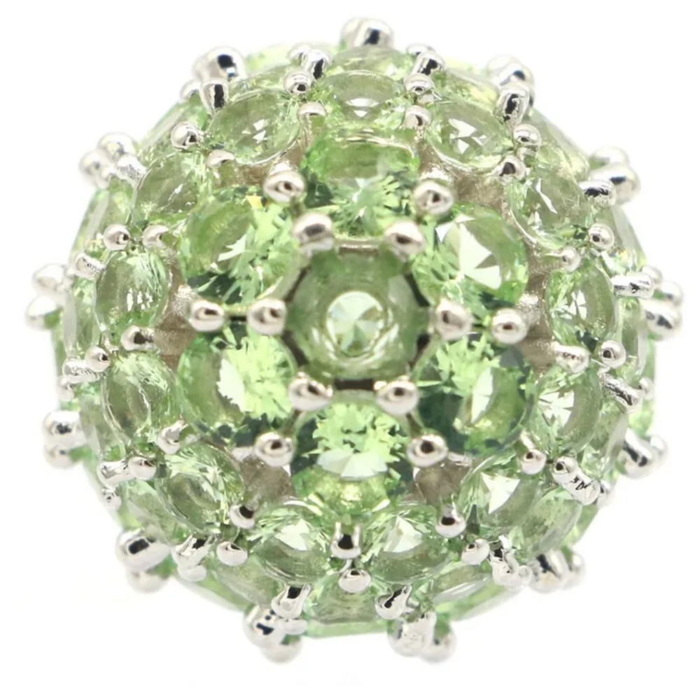 New size 9 Tsavorite garnet dome sterling silver ring